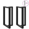 vidaXL Bar Table Legs T-Shaped 2 pcs Black 60x35x(90-91) cm Steel