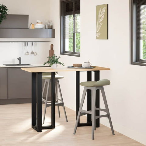 vidaXL Bar Table Legs T-Shaped 2 pcs Black 40x35x(100-101) cm Steel