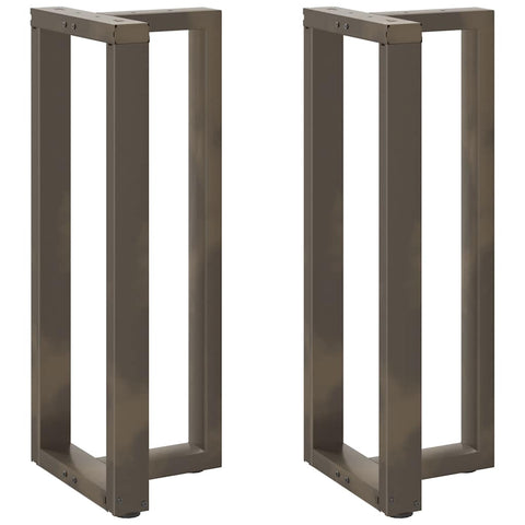 vidaXL Bar Table Legs T-Shaped 2 pcs Natural Steel 50x35x(100-101) cm Steel