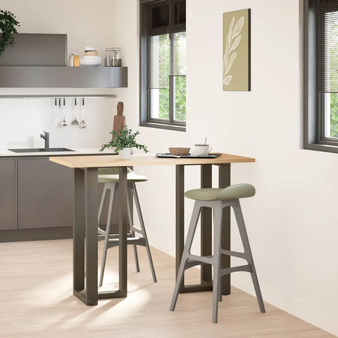 vidaXL Bar Table Legs T-Shaped 2 pcs Natural Steel 50x35x(100-101) cm Steel