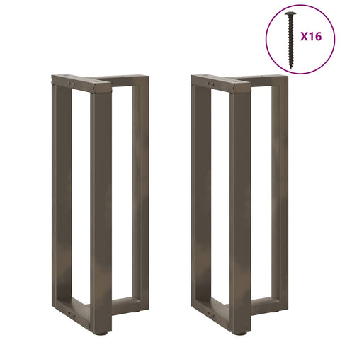 vidaXL Bar Table Legs T-Shaped 2 pcs Natural Steel 50x35x(100-101) cm Steel