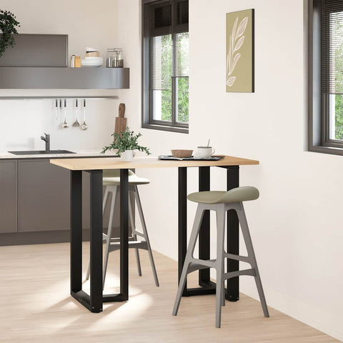 vidaXL Bar Table Legs T-Shaped 2 pcs Black 60x35x(100-101) cm Steel