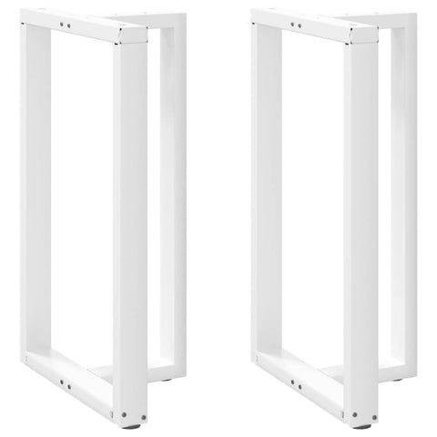 vidaXL Bar Table Legs T-Shaped 2 pcs White 60x35x(100-101) cm Steel