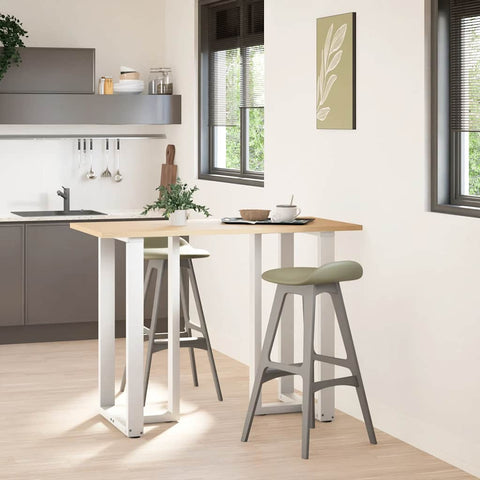 vidaXL Bar Table Legs T-Shaped 2 pcs White 60x35x(100-101) cm Steel