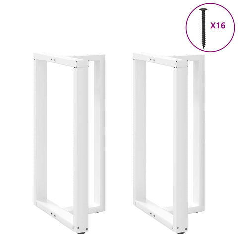 vidaXL Bar Table Legs T-Shaped 2 pcs White 60x35x(100-101) cm Steel