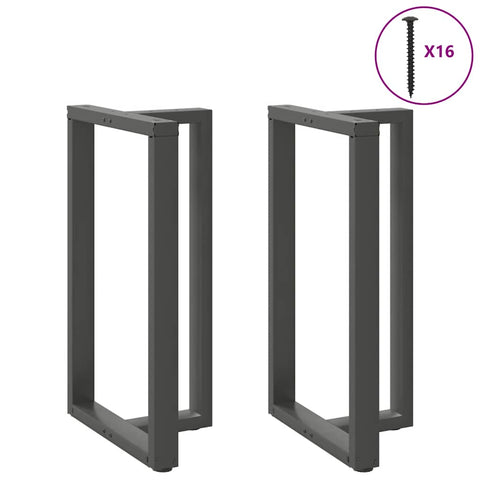 vidaXL Bar Table Legs T-Shaped 2 pcs Anthracite 60x35x(100-101) cm Steel
