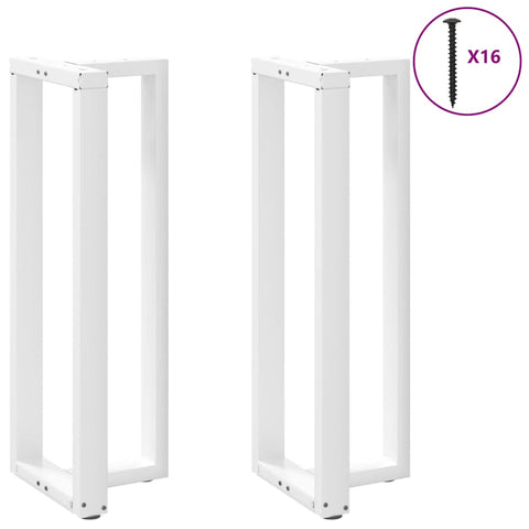 vidaXL Bar Table Legs T-Shaped 2 pcs White 40x35x(110-111) cm Steel