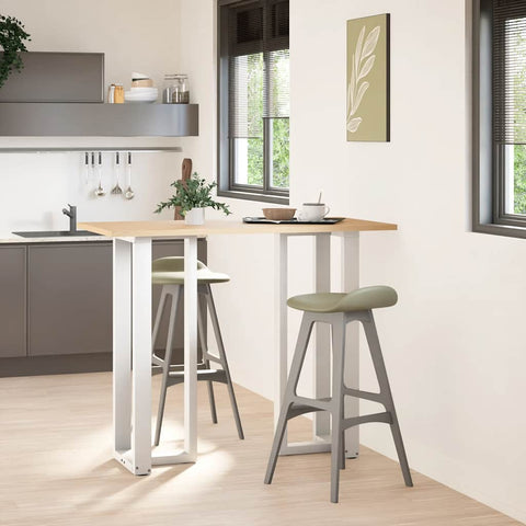 vidaXL Bar Table Legs T-Shaped 2 pcs White 50x35x(110-111) cm Steel