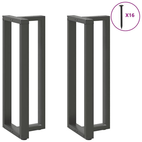 vidaXL Bar Table Legs T-Shaped 2 pcs Anthracite 50x35x(110-111) cm Steel