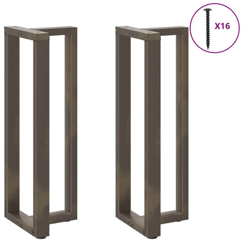 vidaXL Bar Table Legs T-Shaped 2 pcs Natural Steel 50x35x(110-111) cm Steel