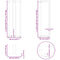 vidaXL Bar Table Legs T-Shaped 2 pcs Natural Steel 50x35x(110-111) cm Steel