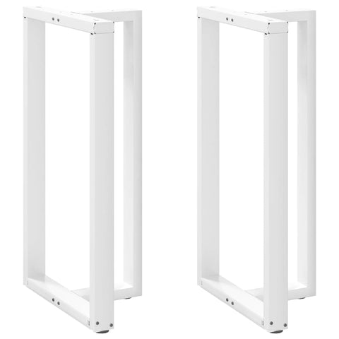 vidaXL Bar Table Legs T-Shaped 2 pcs White 60x35x(110-111) cm Steel