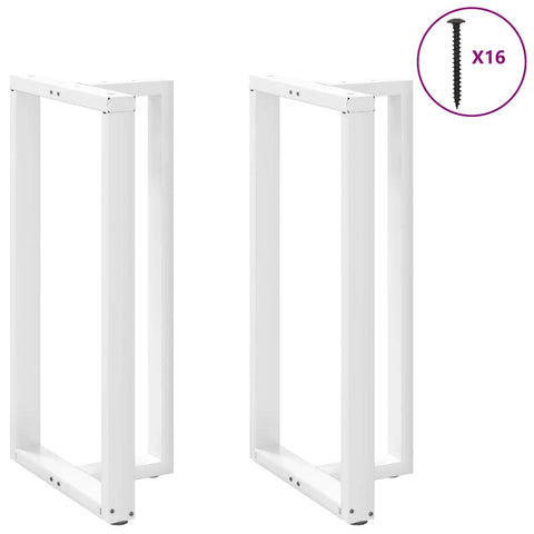 vidaXL Bar Table Legs T-Shaped 2 pcs White 60x35x(110-111) cm Steel