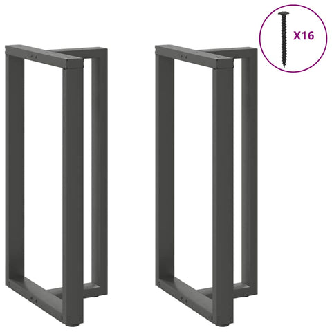vidaXL Bar Table Legs T-Shaped 2 pcs Anthracite 60x35x(110-111) cm Steel