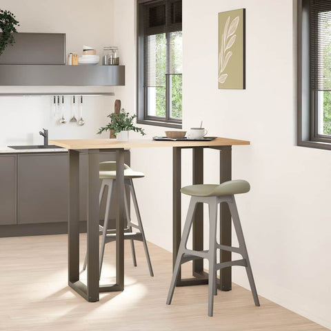 vidaXL Bar Table Legs T-Shaped 2 pcs Natural Steel 60x35x(110-111) cm Steel