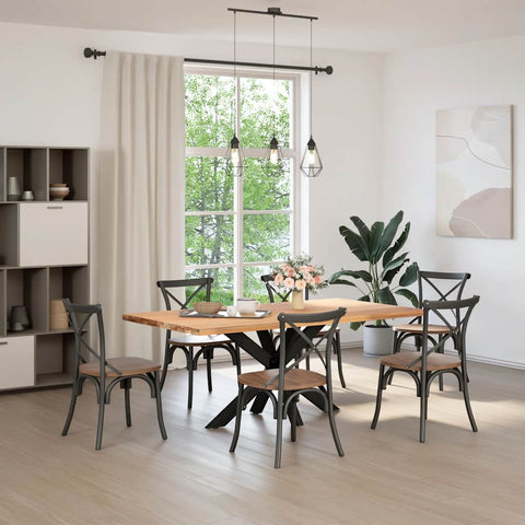 vidaXL Dining Table Leg Spider Shape Black 120x68x(72-73) cm Steel