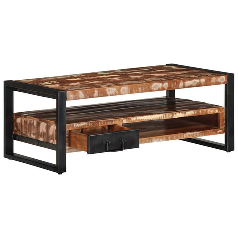 vidaXL Coffee Table Multicolour 90x50x36 cm Solid Wood Reclaimed