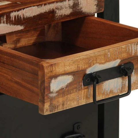 vidaXL Bedside Cabinets 2 pcs Multicolour Solid Rough Wood Mango