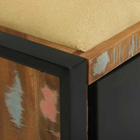 vidaXL Bench Cabinet Multicolour 100 x 35 x 50 cm Solid Reclaim wood