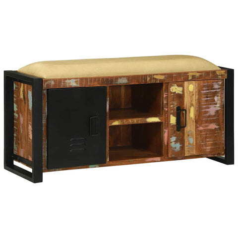 vidaXL Bench Cabinet Multicolour 100 x 35 x 50 cm Solid Reclaim wood