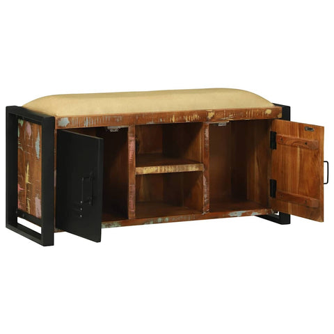 vidaXL Bench Cabinet Multicolour 100 x 35 x 50 cm Solid Reclaim wood