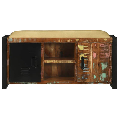 vidaXL Bench Cabinet Multicolour 100 x 35 x 50 cm Solid Reclaim wood