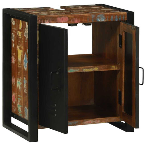 vidaXL Sink Cabinet with Door Brown 55 x 35 x 60 cm Solid Reclaim wood