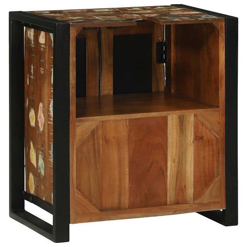 vidaXL Sink Cabinet with Door Brown 55 x 35 x 60 cm Solid Reclaim wood