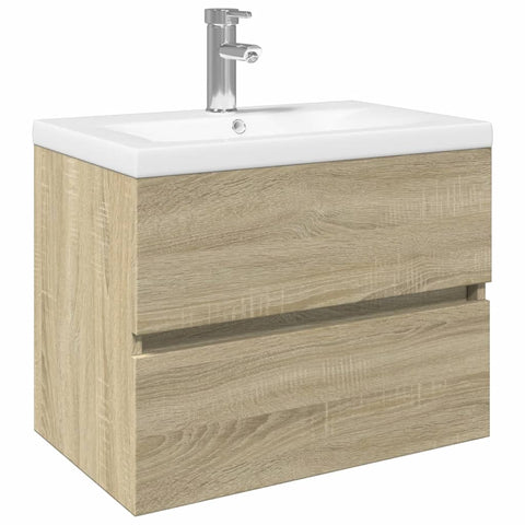 vidaXL 2 Piece Bathroom Furniture Set Ceramic and Engineered Wood