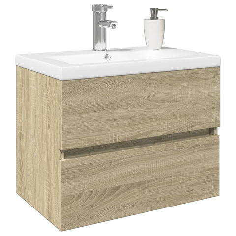 vidaXL 2 Piece Bathroom Furniture Set Ceramic and Engineered Wood