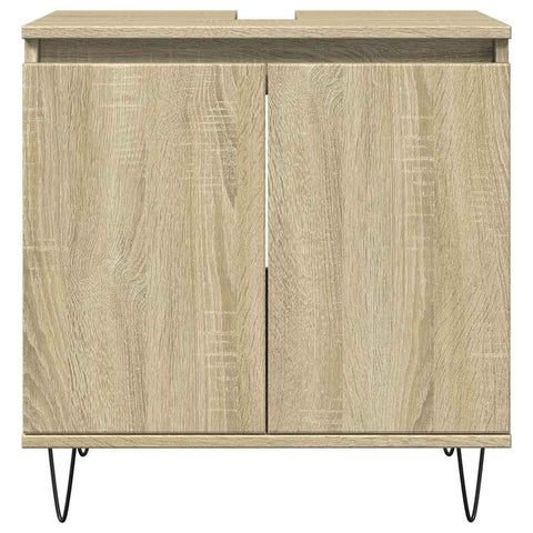 vidaXL 3 Piece Bathroom Furniture Set Sonoma Oak Engineered Wood