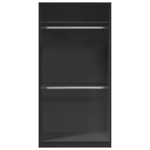 vidaXL Wardrobe Black 100x50x200 cm Engineered Wood