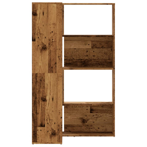 vidaXL Corner Bookcase 4-Tier Old Wood 85x85x140 cm Engineered Wood