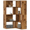 vidaXL Corner Bookcase 4-Tier Old Wood 85x85x140 cm Engineered Wood