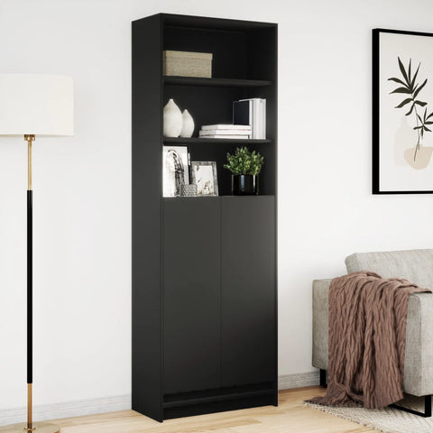 vidaXL Highboard with LED Black 69x32.5x200 cm Engineered Wood