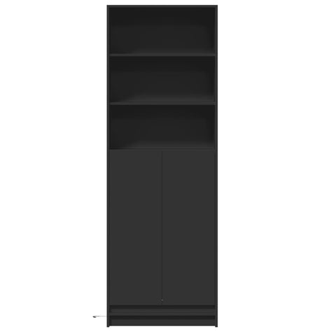 vidaXL Highboard with LED Black 69x32.5x200 cm Engineered Wood