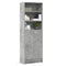 vidaXL Highboard with LED Concrete Grey 69x32.5x200 cm Engineered Wood
