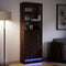 vidaXL Highboard with LED Brown Oak 69x32.5x200 cm Engineered Wood