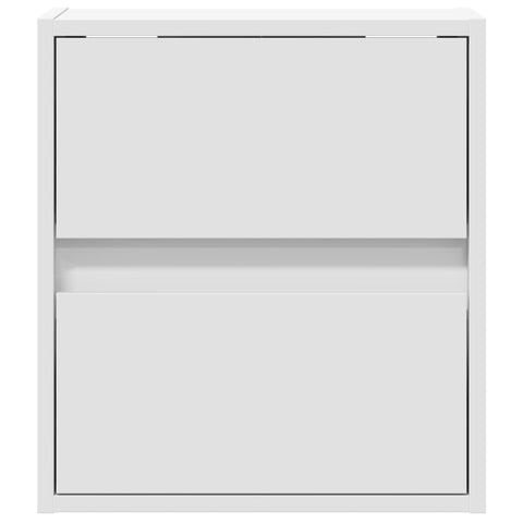 vidaXL Wall-mounted Bedside Cabinets with LED Lights 2 pcs White