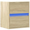 vidaXL Wall-mounted Bedside Cabinet with LED Lights Sonoma Oak