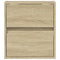 vidaXL Wall-mounted Bedside Cabinet with LED Lights Sonoma Oak