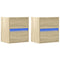 vidaXL Wall-mounted Bedside Cabinets with LED Lights 2 pcs Sonoma Oak