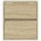 vidaXL Wall-mounted Bedside Cabinets with LED Lights 2 pcs Sonoma Oak