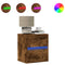 vidaXL Wall-mounted Bedside Cabinet with LED Lights Smoked Oak