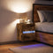 vidaXL Wall-mounted Bedside Cabinet with LED Lights Smoked Oak
