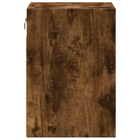 vidaXL Wall-mounted Bedside Cabinet with LED Lights Smoked Oak