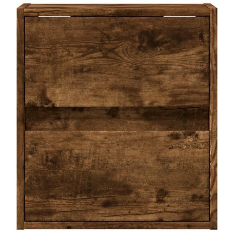 vidaXL Wall-mounted Bedside Cabinets with LED Lights 2 pcs Smoked Oak
