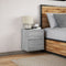 vidaXL Wall-mounted Bedside Cabinet with LED Lights Grey Sonoma