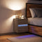 vidaXL Wall-mounted Bedside Cabinet with LED Lights Brown Oak