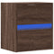 vidaXL Wall-mounted Bedside Cabinet with LED Lights Brown Oak